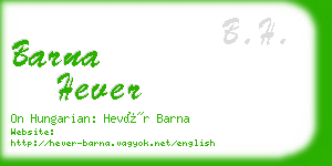 barna hever business card